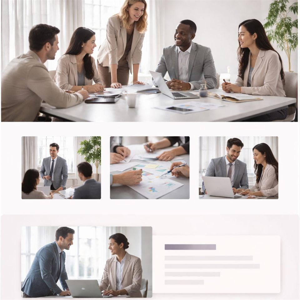 Exemplo de uma landing page de equipe e colaboração